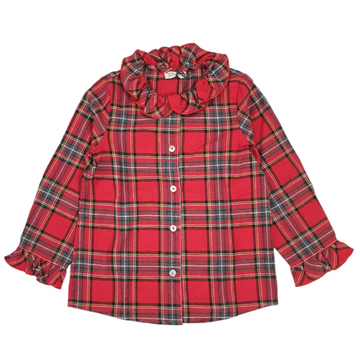 Camicia con rouches stampa tartan Jo MIlano