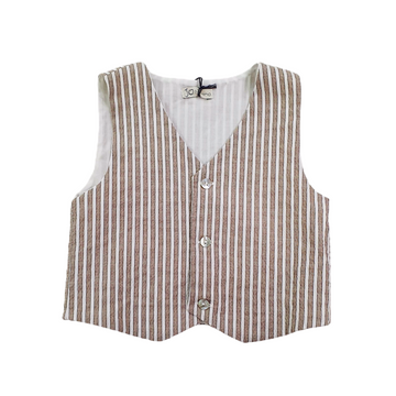 Gilet in cotone seersucker a righe