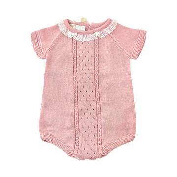 Pagliaccetto in filo cotone con pizzo