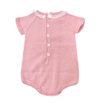 Pagliaccetto in filo cotone con pizzo