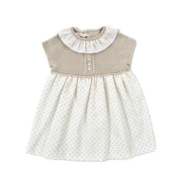 Vestito bimba in filo cotone con pois