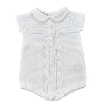 Pagliaccetto filo cotone con trecce e pois