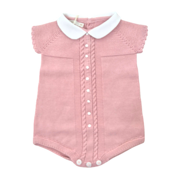 Pagliaccetto filo cotone con trecce e pois