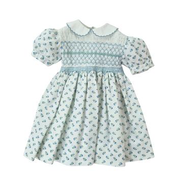 Abito neonata in piquet con punto smock