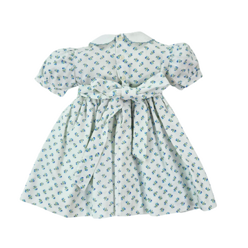 Abito neonata in piquet con punto smock