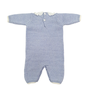 Tutina celeste lana collo rouches