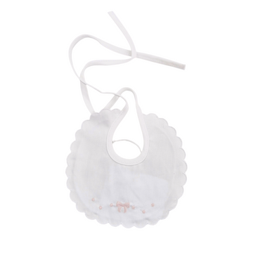 Bavetta neonata tonda in cotone celeste