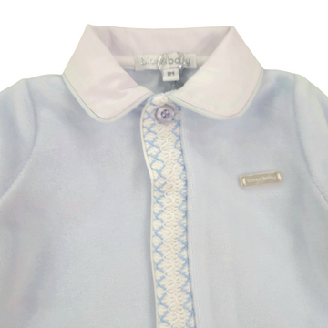Tutina neonato in ciniglia con punto smock