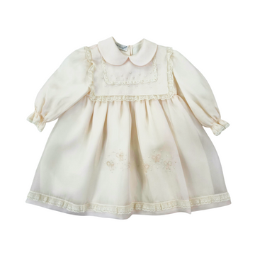 Abito Battesimale in organza seta con ricamo