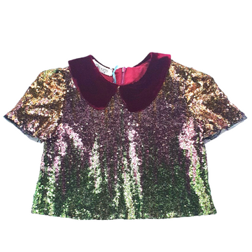 Blusa bimba con paillettes a'lapage