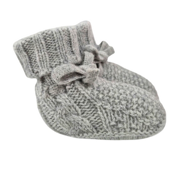 Scarpina in lana cashmere con treccia