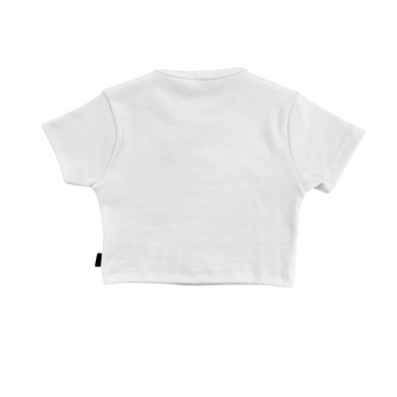 T-shirt Crop a costine con logo lounge