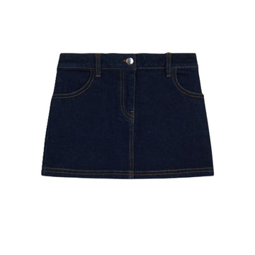 Gonna in Denim Blu Scuro GCDS
