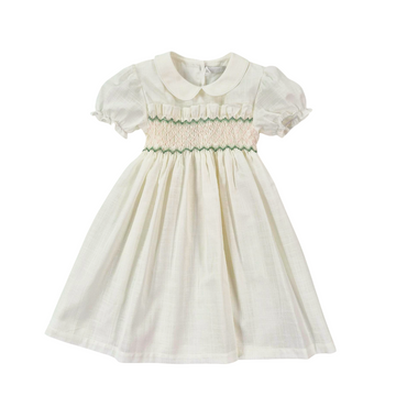 Abito bimba in cotone con punto smock