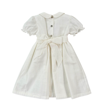 Abito bimba in cotone con punto smock