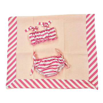 Telo mare Nido d'ape e popeline stampato