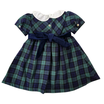 Abito Bimba in tartan con cintura