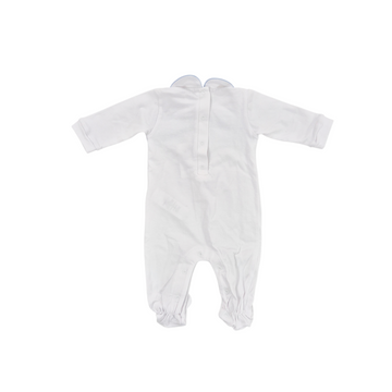 Tutina neonato in jersey con ricamo punto smock