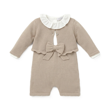 Completo salopette + body + cardigan lana