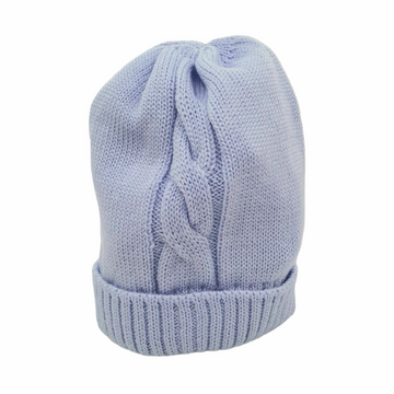 Cappellino in lana merino con treccia