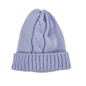 Cappellino neonato con treccia pura lana
