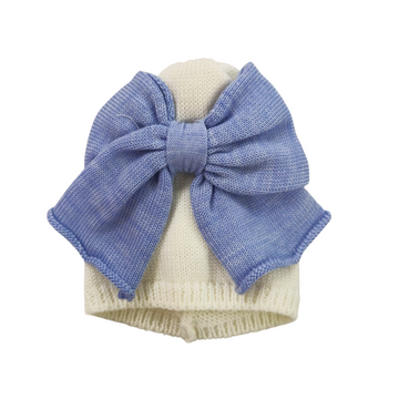 Cappello neonato in lana fiocco over