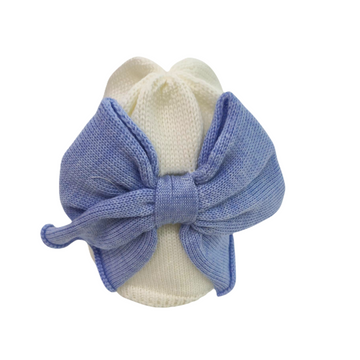 Cappello neonato in lana fiocco over