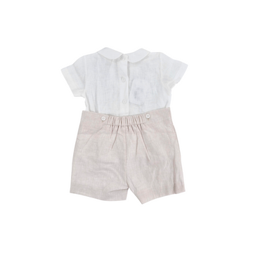 Completo neonato misto lino