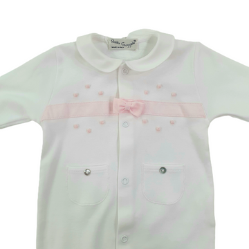 Tutina in cotone con fiocchetto