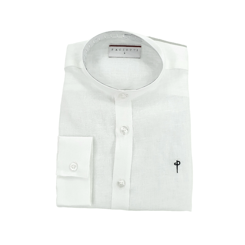 Camicia coreana manica lunga lino Cesare Paciotti