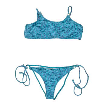 Bikini bimba fascia con stampa logo