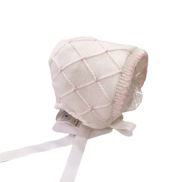 Cappello cuffia in filo cotone con punto smock