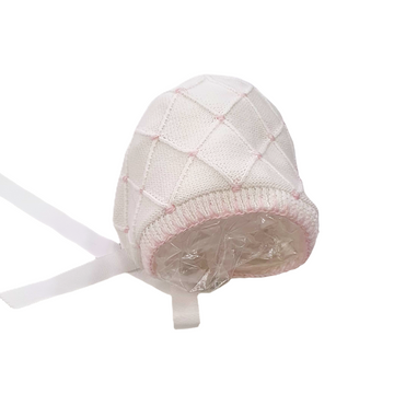 Cappello cuffia in filo cotone con punto smock