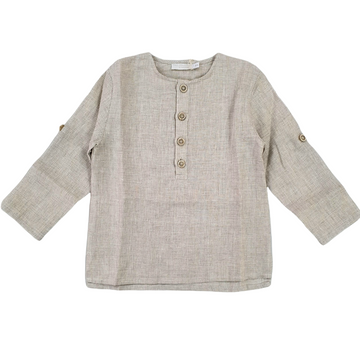 T-shirt serafina bimbo in puro lino quadratini