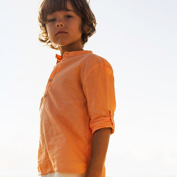 T-shirt serafina lino e cotone Laranjinha