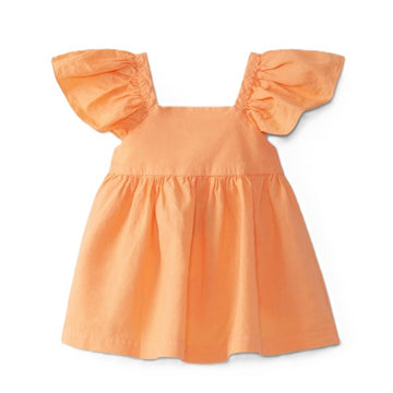 Abito bambina misto lino con volant