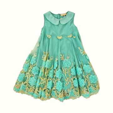 Abito cerimonia bimba con tulle ricamato Pamilla