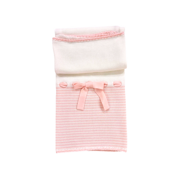 Copertina in filo cotone a righe (Rosa)