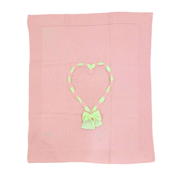 Copertina in lana merino cuore e fiocco "Le Dodò"