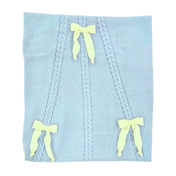 Copertina neonato in lana con trecce e fiocchetto (Le dodò)