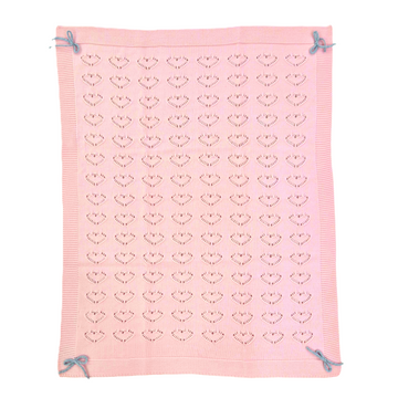 Copertina in pura lana merino cuori "Le Dodò"