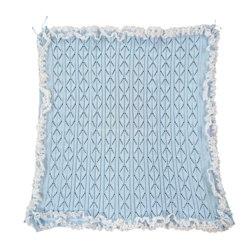 Copertina in filo cotone con pizzo