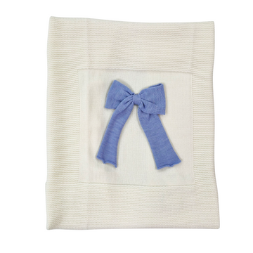 Copertina con fiocco over in lana