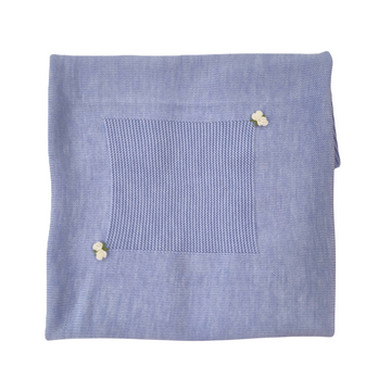 Copertina pura lana con ricamo fiore (Le dodò)