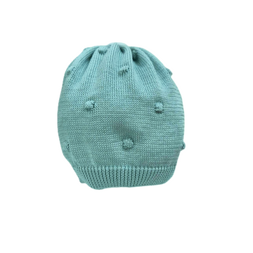 Cappellino neonata in filo cotone verdesalvia