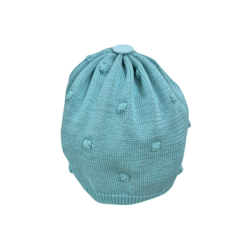 Cappellino neonata in filo cotone verdesalvia