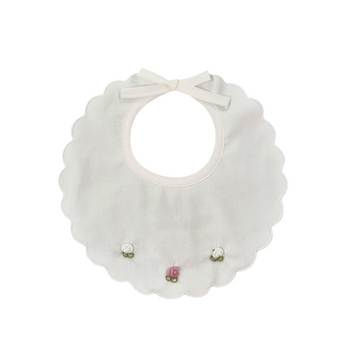 Bavetta in cotone con ricamo roselline