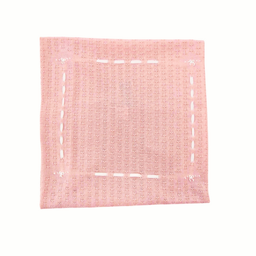 Copertina in filo cotone con nastro e fiocchetti