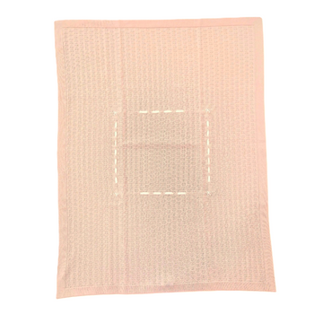 Copertina in filo cotone con nastro e fiocchetti