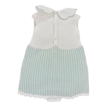 Tutina in filo cotone con ricamo fiori verde